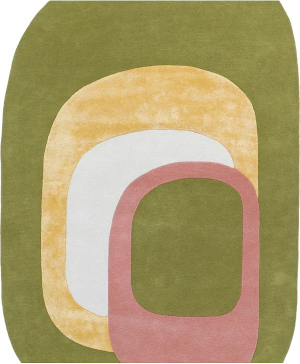 Décoration Spirit Tapis Vert En Laine Et Soie Végétale